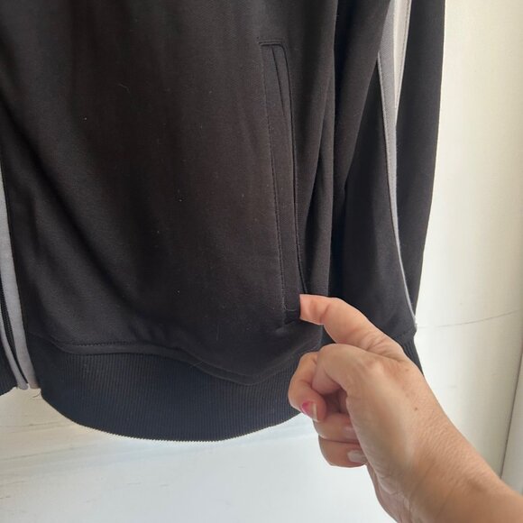 Vintage Structure Track Jacket XL Black Y2K 90's Striped Punk Streetwear Casual - Picture 8 of 13